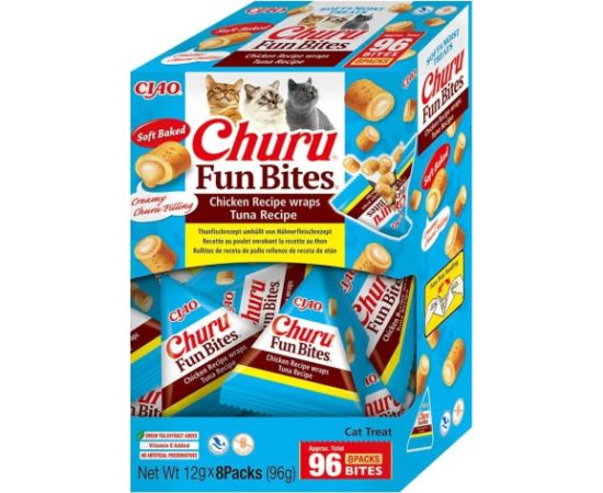 INABA Churu Fun Bites Chicken and tuna - cat treats - 8x12g Kaķu sausā barība