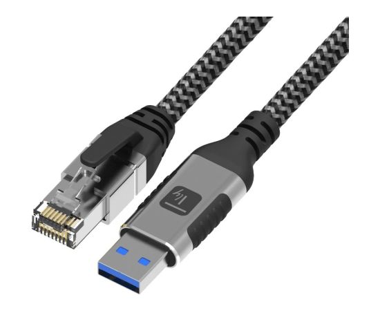 Techly ICOC U3A-RJ45-010 networking cable Black, Silver 1 m Cat6 F/UTP (FTP) Дата USB-кабели