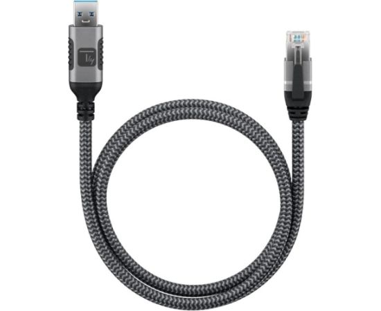 Techly ICOC U3A-RJ45-010 networking cable Black, Silver 1 m Cat6 F/UTP (FTP) Дата USB-кабели