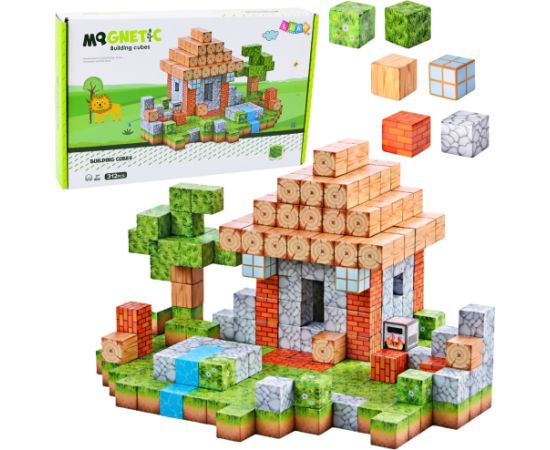 Leantoys Magnetic Construction Blocks Cubes Square World 3D 312 pcs. Jaunumi, Bērnu preces