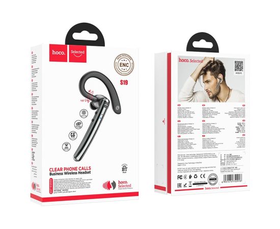 Bluetooth handsfree Hoco S19 ENC black Bluetooth iekārtas
