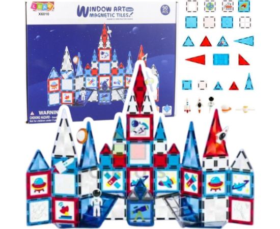 LeanToys Klocki Konstrukcyjne Magnetyczne Okienka Kosmiczne 90 el. Конструкторы