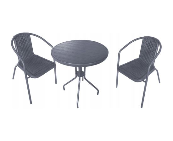 Modernhome ZESTAW MEBLI OGRODOWYCH STOLIK KRZESŁA KOMPLET MEBLI TARAS Z TECHNORATANU Dārza mēbeļu komplekti