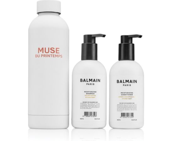 Balmain Set Professionnel: Argan Oil, Hair Shampoo, Moisturizing, 300 ml + Hair Conditioner, For Moisturizing, 300 ml + Muse Du Printemps, Steel Water Bottle, White For Women Парфюмерные наборы
