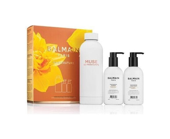 Balmain Set Professionnel: Argan Oil, Hair Shampoo, Moisturizing, 300 ml + Hair Conditioner, For Moisturizing, 300 ml + Muse Du Printemps, Steel Water Bottle, White For Women Парфюмерные наборы