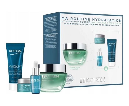 Biotherm Set Aquasource Night Spa, Hydrating, Night, Balm, For Face, 20 ml + Aquasource Hyalu, Hyaluronic Acid, Hydrating, Plumping, Day, Gel, For Face, 50 ml + Life Plankton, Anti-Ageing, Morning & Evening, Eye Cream, 5 ml + Life Plankton Elixir, R Dāvanu komplekti