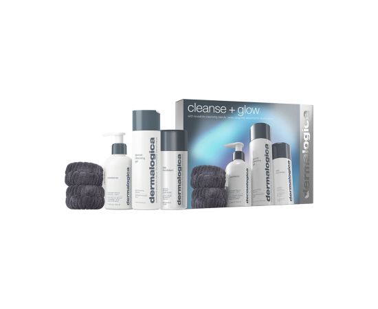Cleanse + Glow Set Dermalogica: Special, Cleansing Gel, For Face, 250 ml + Precleanse, Eliminates Impurities, Oil, For Face, 150 ml + Daily Microfoliant, Exfoliating, Exfoliating Powder, 74 g For Women Dāvanu komplekti