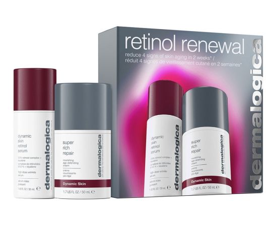 Retinol Renewal Set Dermalogica: Dynamic Skin, Retinol, Anti-Wrinkle, Serum, For Face, 30 ml + Dynamic Skin, Age-Defying, Cream, For Face, 50 ml For Women Dāvanu komplekti