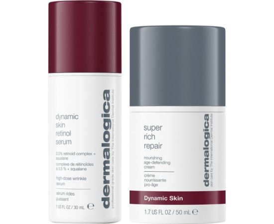 Retinol Renewal Set Dermalogica: Dynamic Skin, Retinol, Anti-Wrinkle, Serum, For Face, 30 ml + Dynamic Skin, Age-Defying, Cream, For Face, 50 ml For Women Dāvanu komplekti