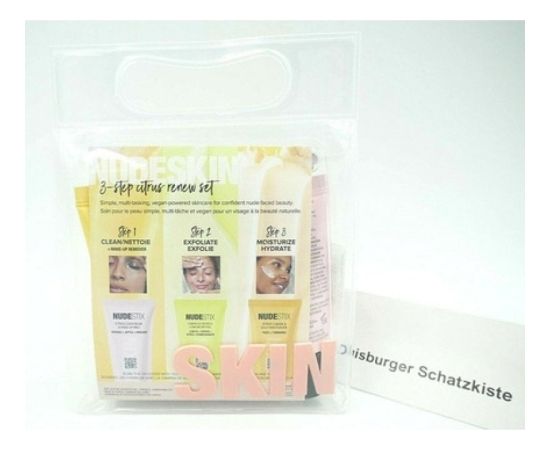 Nudestix 3-Step Citrus Renew Set Nudestix: Lemon-Aid Detox & Glow, Paraben-Free, Anti-Dullnes, Peeling Lotion, 20 ml + Nudeskin Citrus-C, Moisturizing, Cream Mask, For Face, 20 ml + Nudeskin, Citrus, Cleansing Balm, For Face, 20 ml For Women Dāvanu komplekti