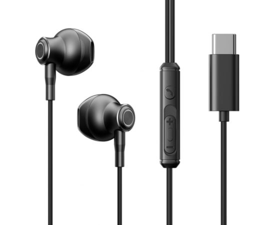 Joyroom   Joyroom TYPE-C Series JR-EC07 USB-C in-ear headphones metal - black Austiņas
