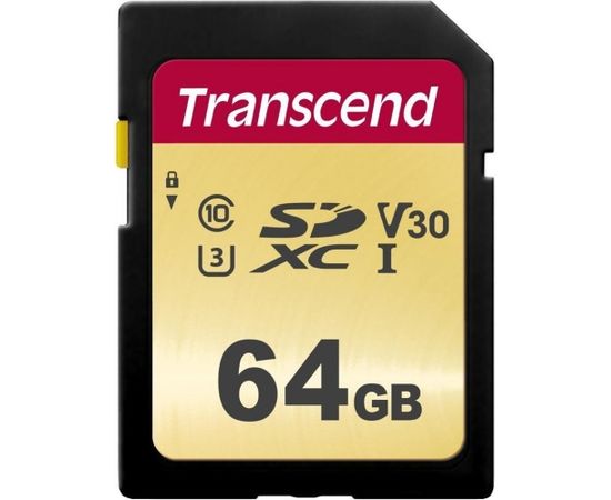 Memory card Transcend SDXC SDC500S 64GB CL10 UHS-I U3 Up to 95MB/S