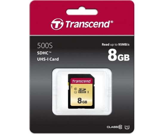 Memory card Transcend SDHC SDC500S 8GB CL10 UHS-I U1 Up to 95MB/S