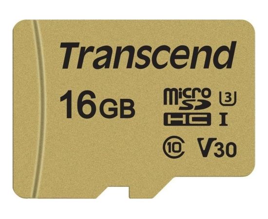 Memory card Transcend microSDHC USD500S 16GB CL10 UHS-I U3 Up to 95MB/S +adapter