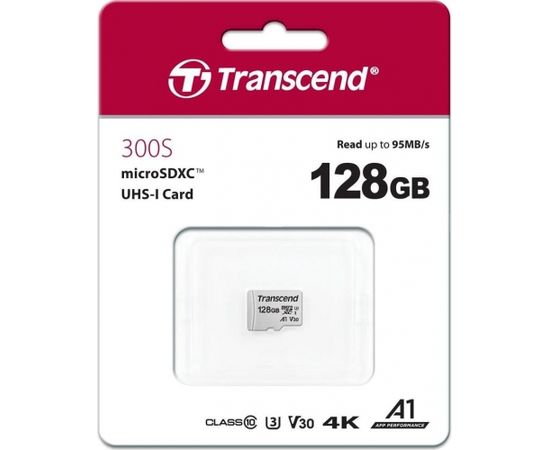 Memory card Transcend microSDXC USD300S 128GB CL10 UHS-I U3 Up to 95MB/S