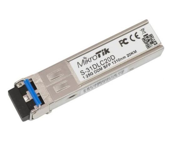 MikroTik S-31DLC20D 1.25G SFP LX-LC (SM) 1310nm 20km DDM for RB260x,RB2011x,CCRx