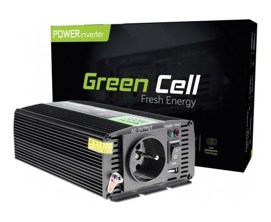 Strāvas pārveidotājs Green Cell 12V / 230V, 300W/600W Sinusoid tips (INV05)