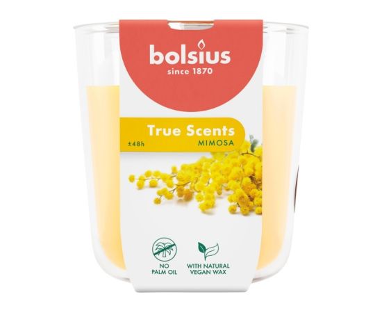 Bolsius Svece arom. stikla gl. True Scents Ø97x85mm mimosa Sveces un svečturi