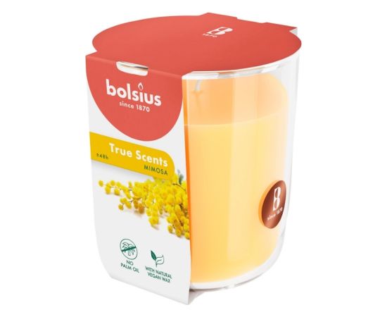 Bolsius Svece arom. stikla gl. True Scents Ø97x85mm mimosa Sveces un svečturi