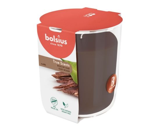 Bolsius Svece arom. stikla gl. True Scents Ø97x85mm oud wood Sveces un svečturi