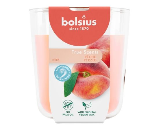 Bolsius Svece arom. stikla gl. True Scents Ø97x85mm peach Sveces un svečturi