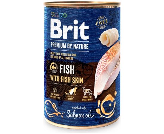 BRIT Premium by nature Fish with fish skin - wet dog food - 400g Suņu barība