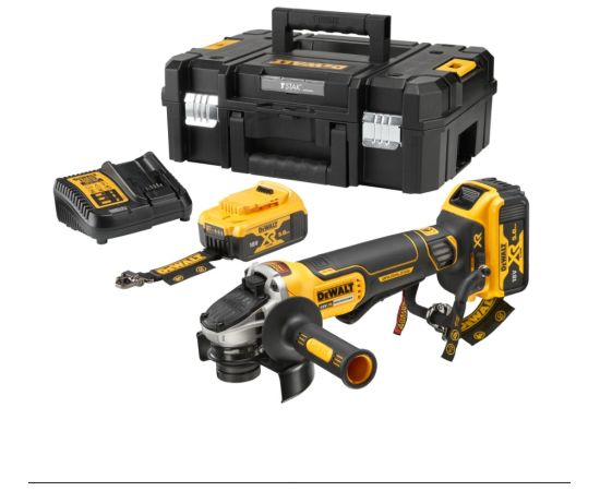 Akumulatora leņķa slīpmašīna DeWalt DCG406P2LRT-XJ; 18 V; 125 mm; 2x5,0 Ah akum. Slīpmašīnas
