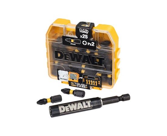 Skrūvgriežu uzgaļu komplekts DeWalt DT70564T-QZ; PZ2; 25 gab. + Magnētisks turētājs Аксессуары для дрелей