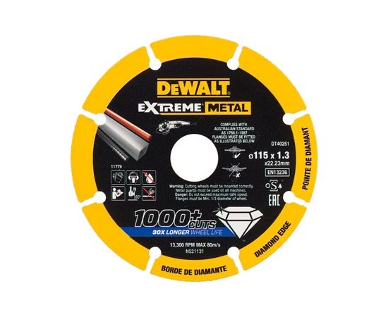 Dimanta griešanas disks DeWalt DT40251-QZ; 115x22,23x1,3 mm Различные диски
