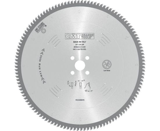 Universālais griešanas disks CMT 296; 400X4,0X32; Z120 -6° Zāģripas