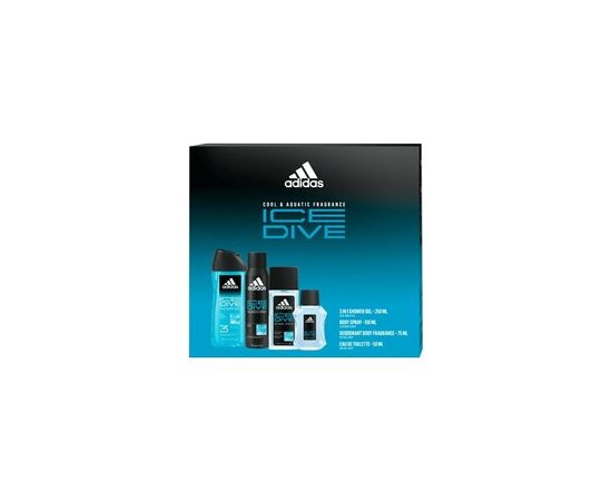 Adidas Ice Dive Gift set EDT 50 ml, shower gel 250 ml, deospray 150 ml and deodorant 75 ml 50ml Dāvanu komplekti