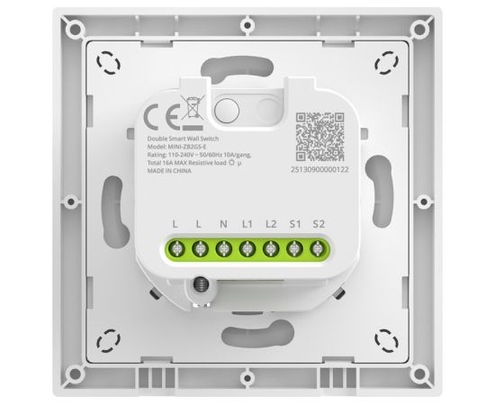 SONOFF MINI-ZB2GS-E ZigBee Dual Channel Wall Switch. Viedie slēdži