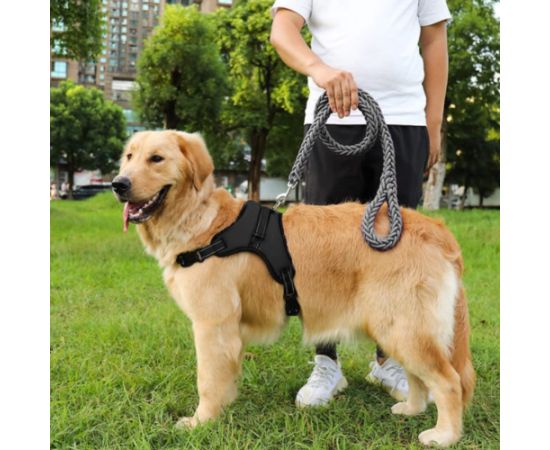 Regulējamas suņa siksnas Springos PA0305, izmērs L, 36-55 kg, bezspiediena iejūgs, melns Citas preces