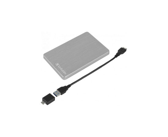 Ārējais disks Verbatim Store n Go Slim USB3.2 1TB Silver Внешние жесткие диски