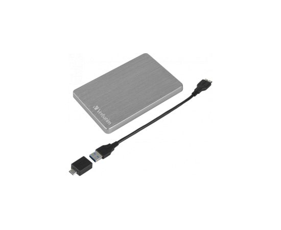 Ārējais disks Verbatim Store n Go Slim USB3.2 1TB Space Grey Внешние жесткие диски