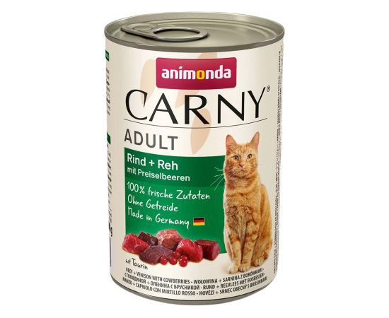 ANIMONDA Carny Adult Beef, venison and blueberries - wet cat food - 400g Kaķu konservi