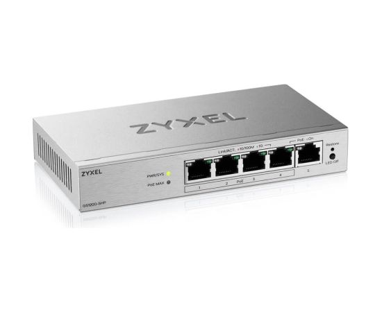 Zyxel GS1200-5HPV3 Managed L2 Gigabit Ethernet (10/100/1000) Power over Ethernet (PoE) Desktop Grey Switch