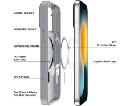 Case Dux Ducis Yind Apple iPhone 17 Pro Max grey Neoriģinālie Maciņi