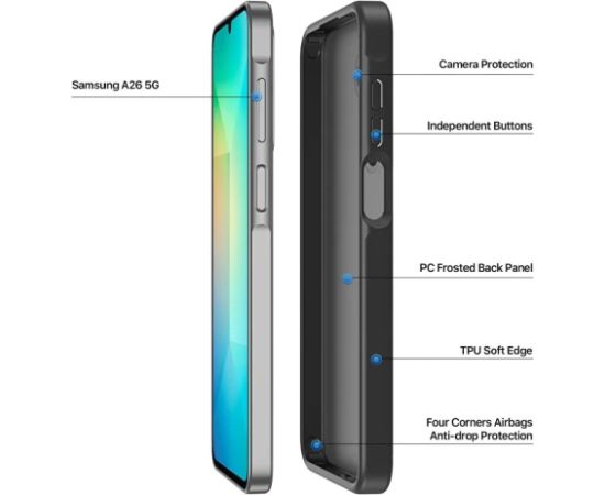 Case Dux Ducis Yind for Samsung A266 A26 5G black Neoriģinālie Maciņi