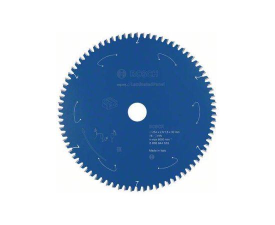 Griešanas disks Bosch Expert for Laminated Panel 2608644553; 254x30 mm; Z78 Zāģripas