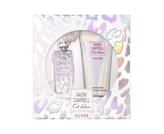 Naomi Campbell Cat Deluxe Silver Dárková sada EDT 15 ml a tělové mléko 15ml Dāvanu komplekti