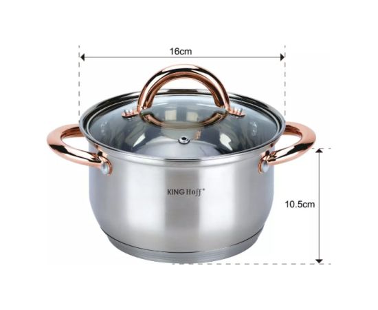 Набор посуды KINGHoff цвета розовое золото, 12 предметов, KH 1765 Katli