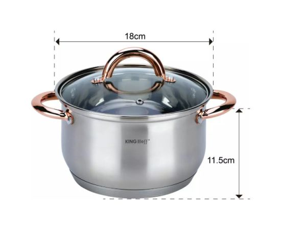Набор посуды KINGHoff цвета розовое золото, 12 предметов, KH 1765 Katli