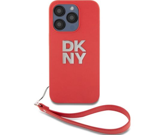 DKNY Apple  DKNY PU Leather Stack Logo Wrist Strap Case for iPhone 15 Pro Max Red Чехлы - альтернативные