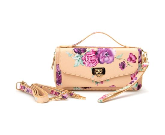 Evelatus Universal  Either Wallet Flower Beige Neoriģinālie Maciņi