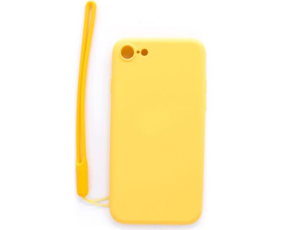 Evelatus -  iPhone 7/8/SE2020/SE2022 Soft Touch Silicone Case with Strap Yellow Neoriģinālie Maciņi