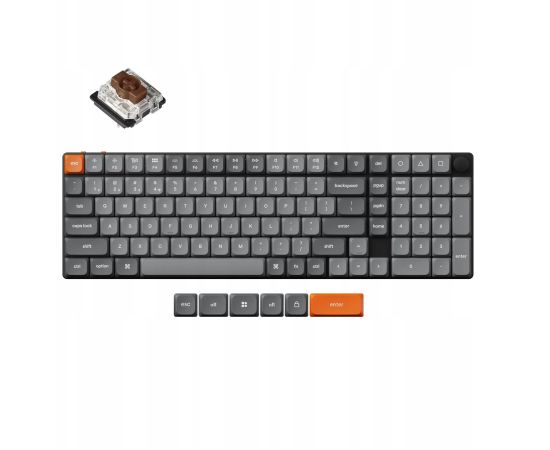Keychron K17 Max RGB Brown Switch Wireless Low Profile Keyboard (Black) [K17M-H3]. Klaviatūras