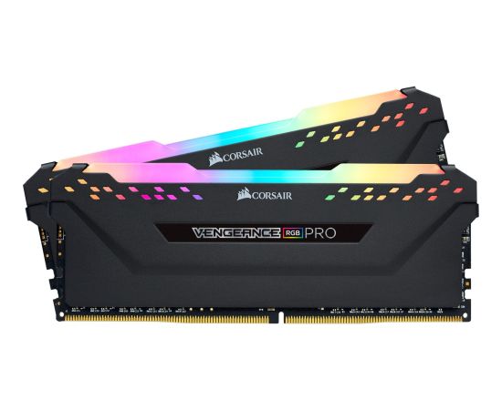 Corsair DDR4 - 16 GB -3200 - CL - 16 - Dual Kit, Vengeance RGB PRO (black, CMW16GX4M2Z3200C16) RAM Operatīvā atmiņa