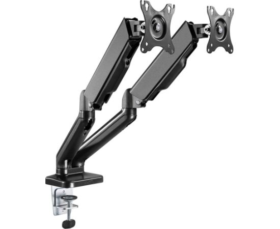 Goobay Desk Mount Double Monitor Mount with Gas Spring Swivel, Tilt, Rotation 17-32 " Maximum weight (capacity) 9 kg Black Крепления для телевизоров