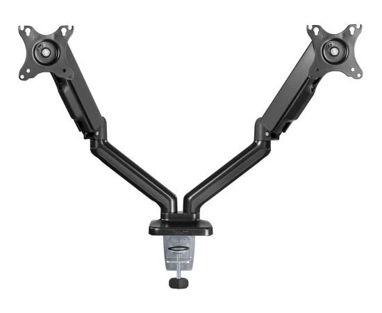 Goobay Desk Mount Double Monitor Mount with Gas Spring Swivel, Tilt, Rotation 17-32 " Maximum weight (capacity) 9 kg Black Крепления для телевизоров